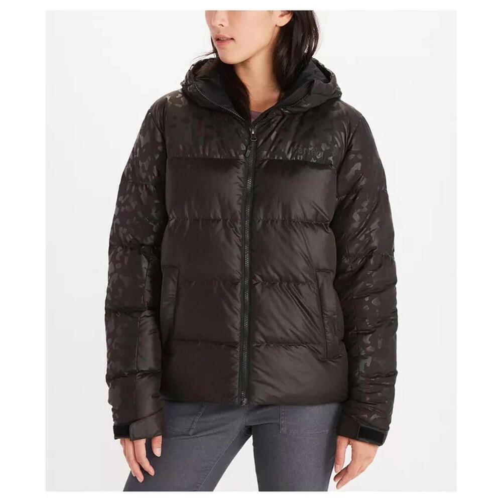 Marmot Guides Women's Hooded Down Jacket - Black Techno Camo, X-Small